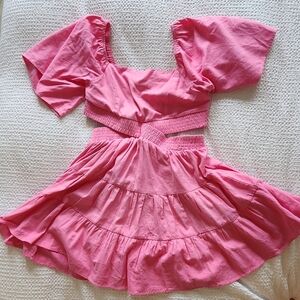 Pink Gathered Dress